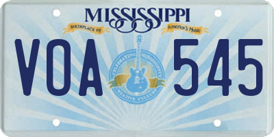 MS license plate VOA545