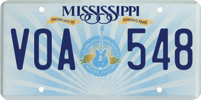 MS license plate VOA548