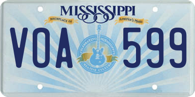 MS license plate VOA599
