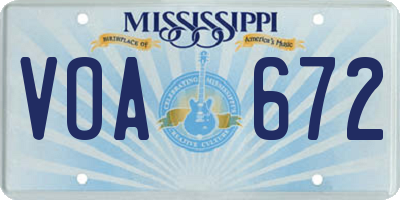MS license plate VOA672