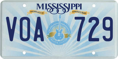 MS license plate VOA729