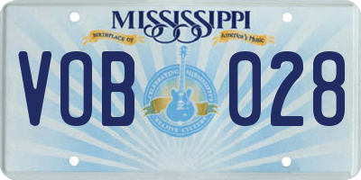 MS license plate VOB028
