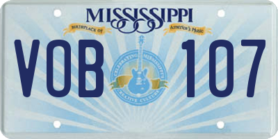 MS license plate VOB107