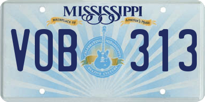 MS license plate VOB313