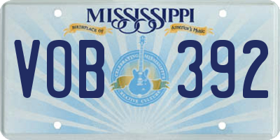 MS license plate VOB392