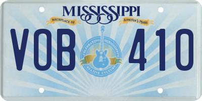 MS license plate VOB410