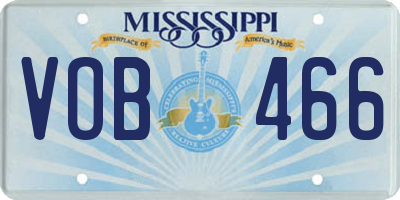 MS license plate VOB466