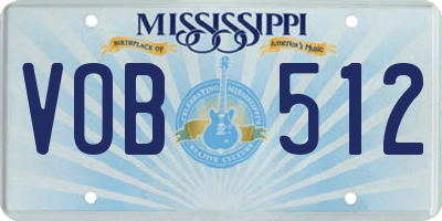 MS license plate VOB512