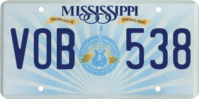 MS license plate VOB538