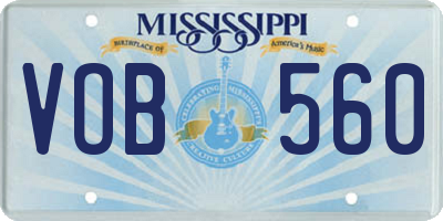 MS license plate VOB560