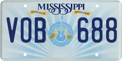 MS license plate VOB688