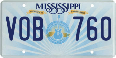 MS license plate VOB760