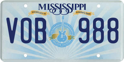 MS license plate VOB988
