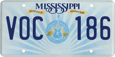 MS license plate VOC186