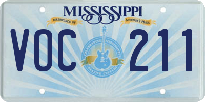 MS license plate VOC211