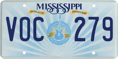 MS license plate VOC279