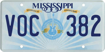 MS license plate VOC382