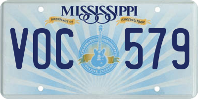 MS license plate VOC579