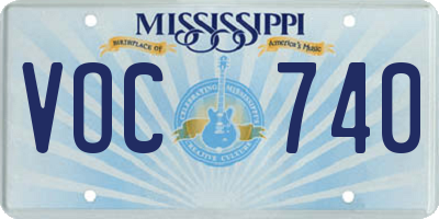 MS license plate VOC740
