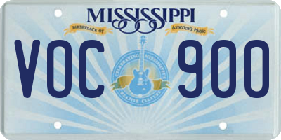 MS license plate VOC900