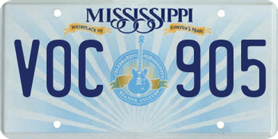 MS license plate VOC905