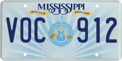 MS license plate VOC912