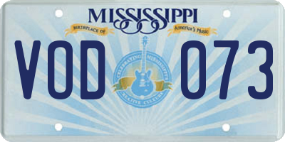 MS license plate VOD073