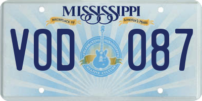 MS license plate VOD087