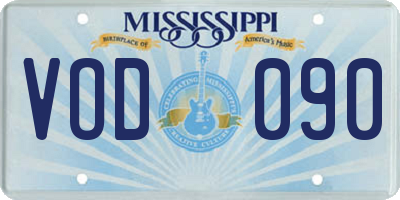 MS license plate VOD090