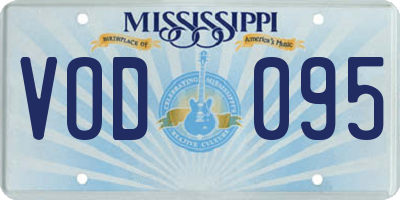 MS license plate VOD095