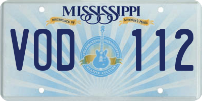MS license plate VOD112