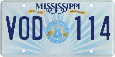 MS license plate VOD114