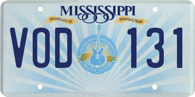MS license plate VOD131