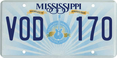 MS license plate VOD170