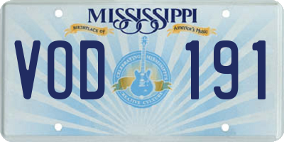 MS license plate VOD191