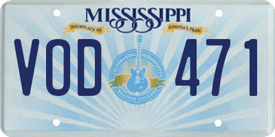 MS license plate VOD471