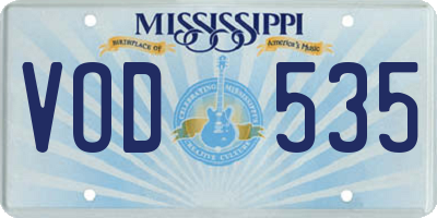 MS license plate VOD535