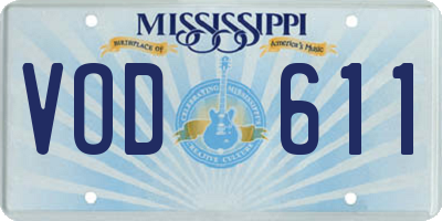 MS license plate VOD611