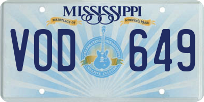 MS license plate VOD649
