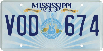 MS license plate VOD674