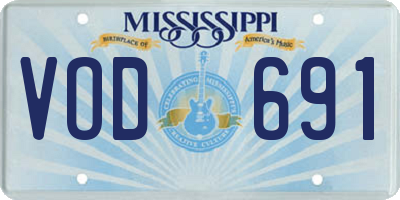 MS license plate VOD691