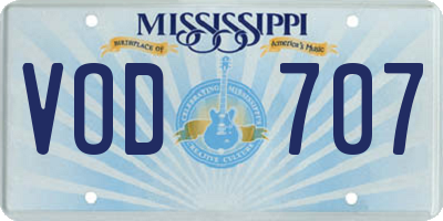 MS license plate VOD707