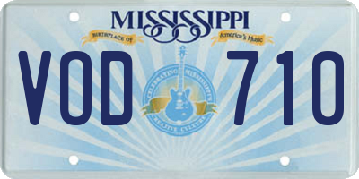 MS license plate VOD710