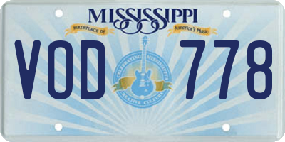 MS license plate VOD778