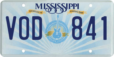 MS license plate VOD841