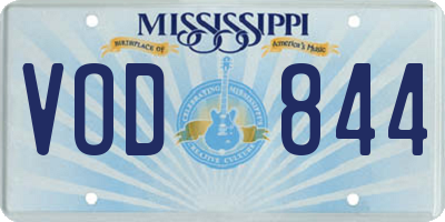MS license plate VOD844