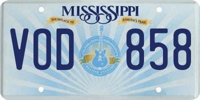 MS license plate VOD858