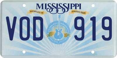 MS license plate VOD919