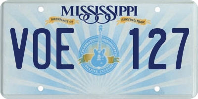MS license plate VOE127