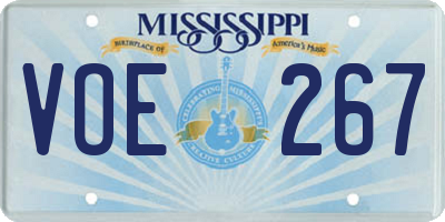 MS license plate VOE267